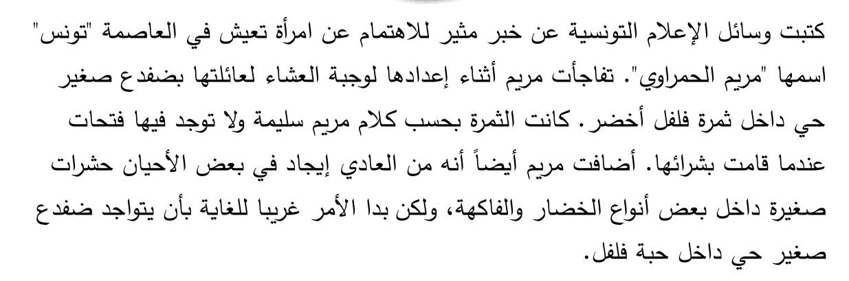 Arabische tekst uit het examen.