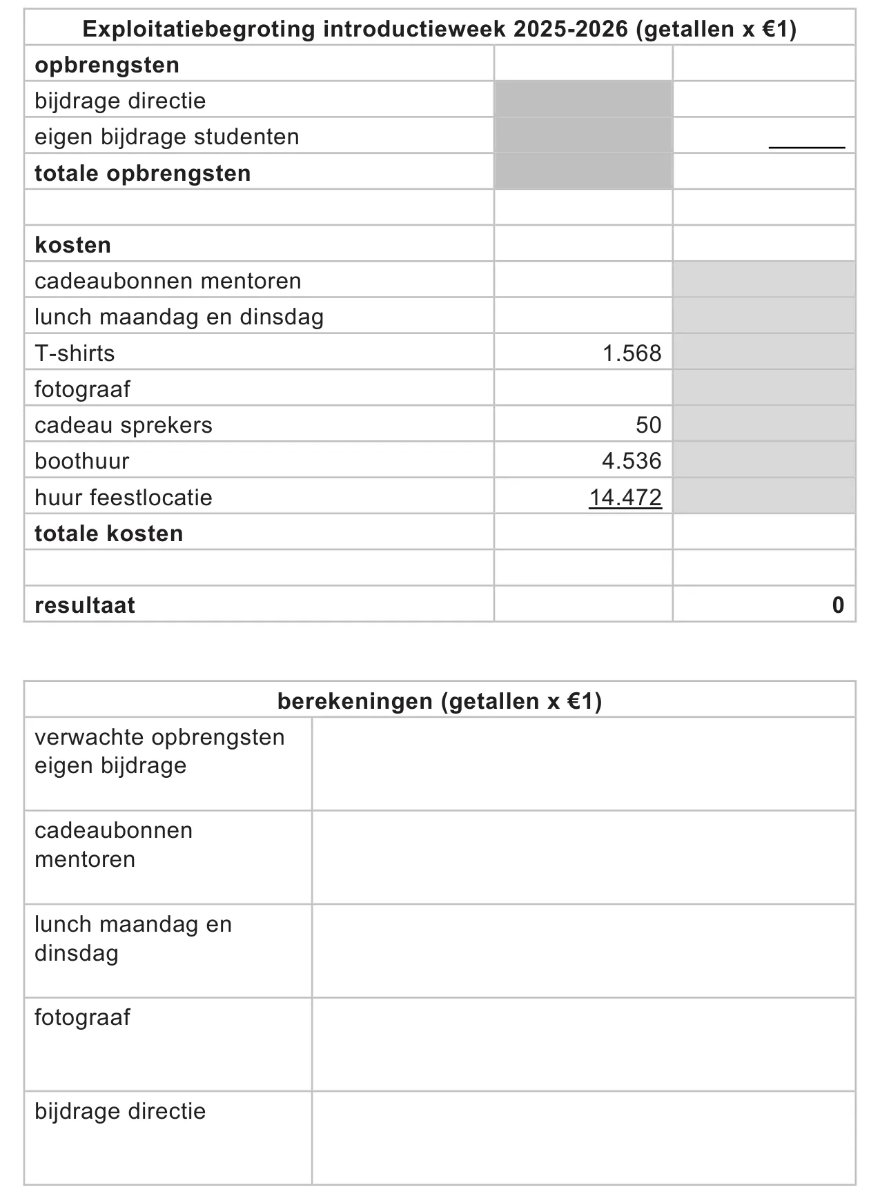uitwerkbijlage