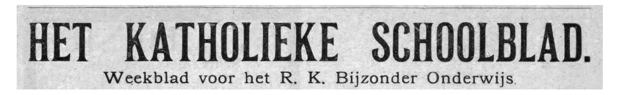 Kop van het tijdschrift Het Katholieke Schoolblad.