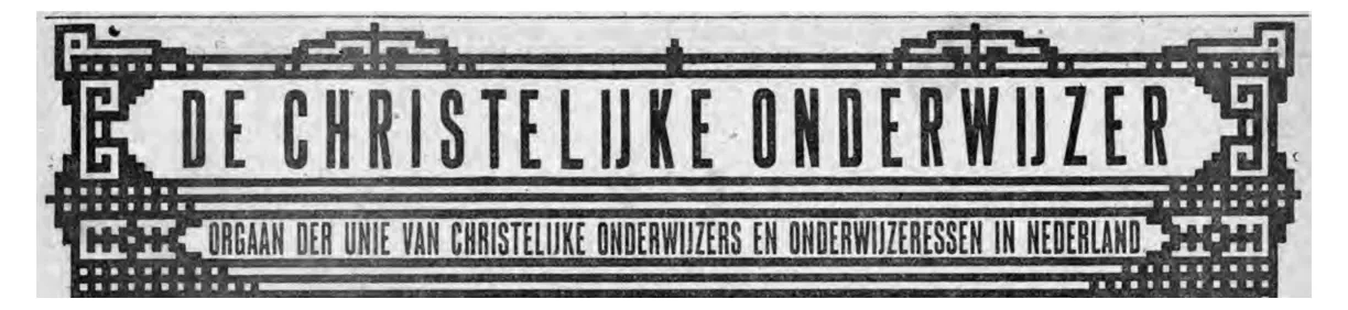 Kop van het tijdschrift De Christelijke Onderwijzer.