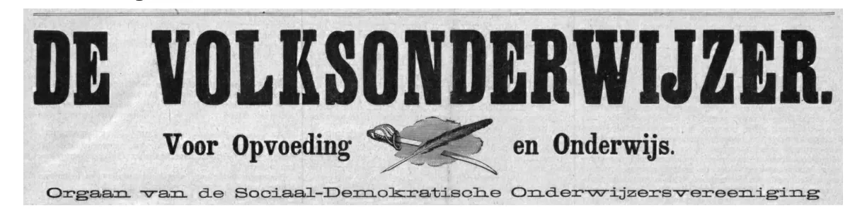 Kop van het tijdschrift De Volksonderwijzer.